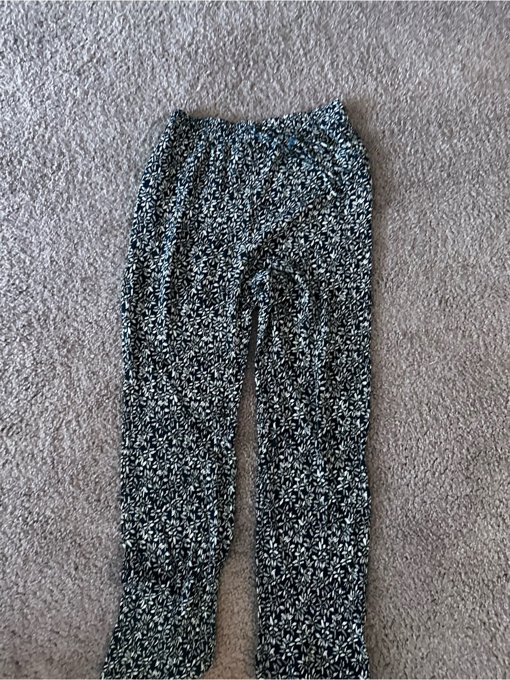 Vintage green & White Floral Wide-Leg Pants 80s or 90s - Picture 2 of 6